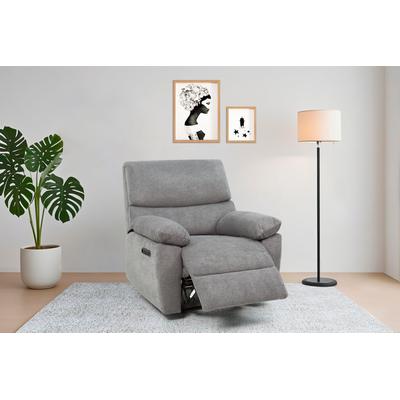 Relaxsessel HOME AFFAIRE "LANNOY, TV-Sessel, elektr. o. manuelle Relaxfunktion, USB A/C", grau (anthrazit), B:95cm H:96cm T:94cm, Sessel, Sessel mit Liegefunktion 105-150, Federkernpolsterung Image