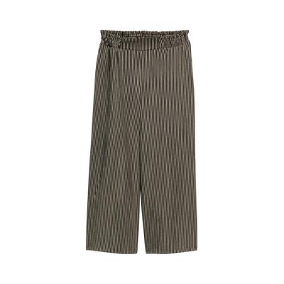 TOM TAILOR DENIM Damen High Waist Culotte Hose, schwarz, Gestreift, Gr. M Image