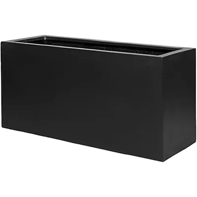 Large Rectangular Planter - Elegant Modern Fiberstone Indoor Outdoor 16x12x31 - Flower Planters
