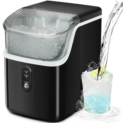 Portable ice maker efficient ice making, 33 pounds/24 hours, self-cleaning, easy to make, ideal