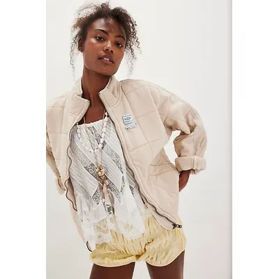 Dolman Quilted Knit Jacket at Free People in Tea, Size: Large
