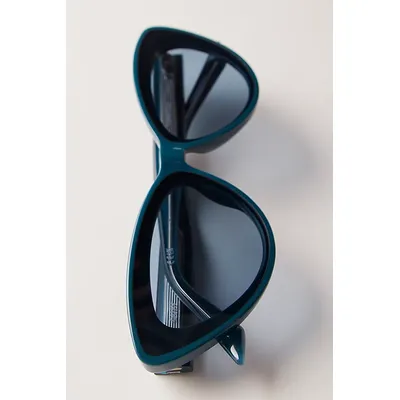 Quay Tempted Cat-Eye Sunglasses at Free People in Navy & Blue