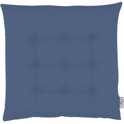 Sitzkissen TOM TAILOR HOME "Dove", blau (jeansblau, unifarben), B:40cm L:40cm, Baumwolle, Dekokissen_Sitzkissen_Kissenhüllen, TOM TAILOR unifarbenes, abgestepptes Sitzkisssen DOVE, 2er Pack Image