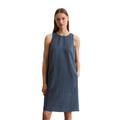 Midikleid MARC O'POLO "in A-Linie geschnitten", Damen, Gr. 42, Normalgrößen, muted blau, Obermaterial: 100% Leinen; Futter: 100% Baumwolle, unifarben, figurbetont kurz, ohne Ärmel, Kleider