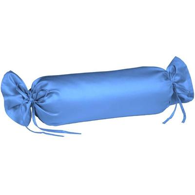 Nackenrollenbezug FLEURESSE "Colours", blau (mittelblau), B:15cm L:40cm, Mako-Satin, Obermaterial: 100% Baumwolle, Kissenbezüge, Mako Satin, glänzend, glatt, Premium Qualität Image