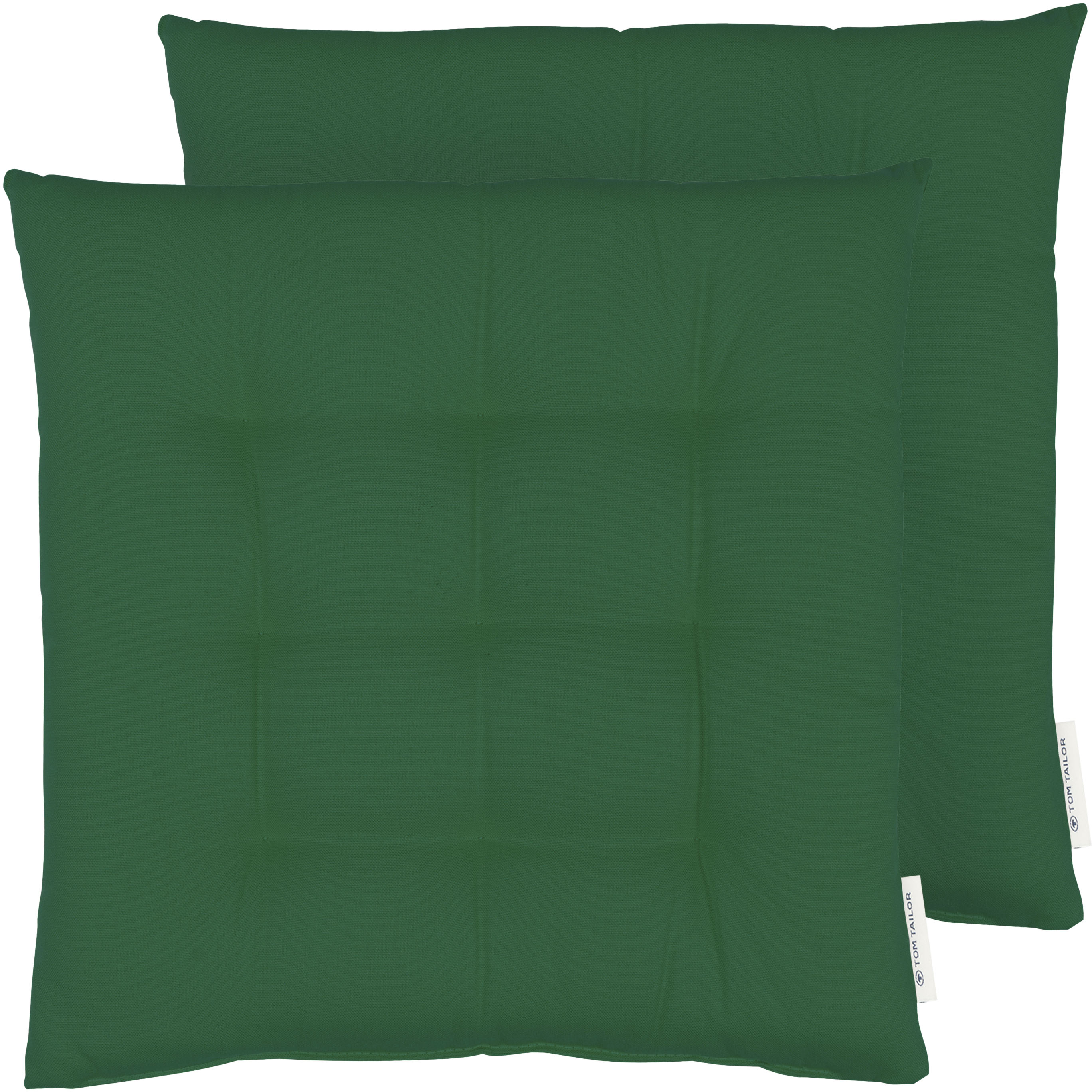 Sitzkissen TOM TAILOR HOME "Dove" Gr. 1, grün (flaschengrün, unifarben), B:40cm H:4,5cm L:40cm, Baumwolle, Dekokissen_Sitzkissen_Kissenhüllen, Sitzkissen, unifarben, abgesteppt, 1 Stück