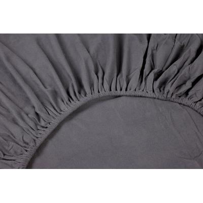 Spannbettlaken KAYORI "Showa", grau (anthrazit), B:90cm L:200cm, Flanell, Obermaterial: 55% Viskose, 45% Baumwolle, Laken, 100% Baumwolle-Flanell Image