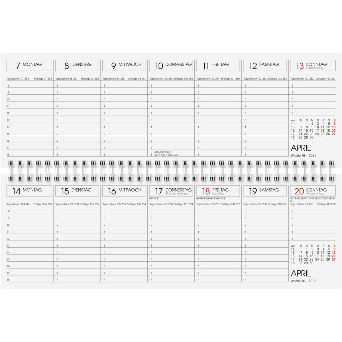 Glocken Querkalender 297x105cm 1W/1S Image