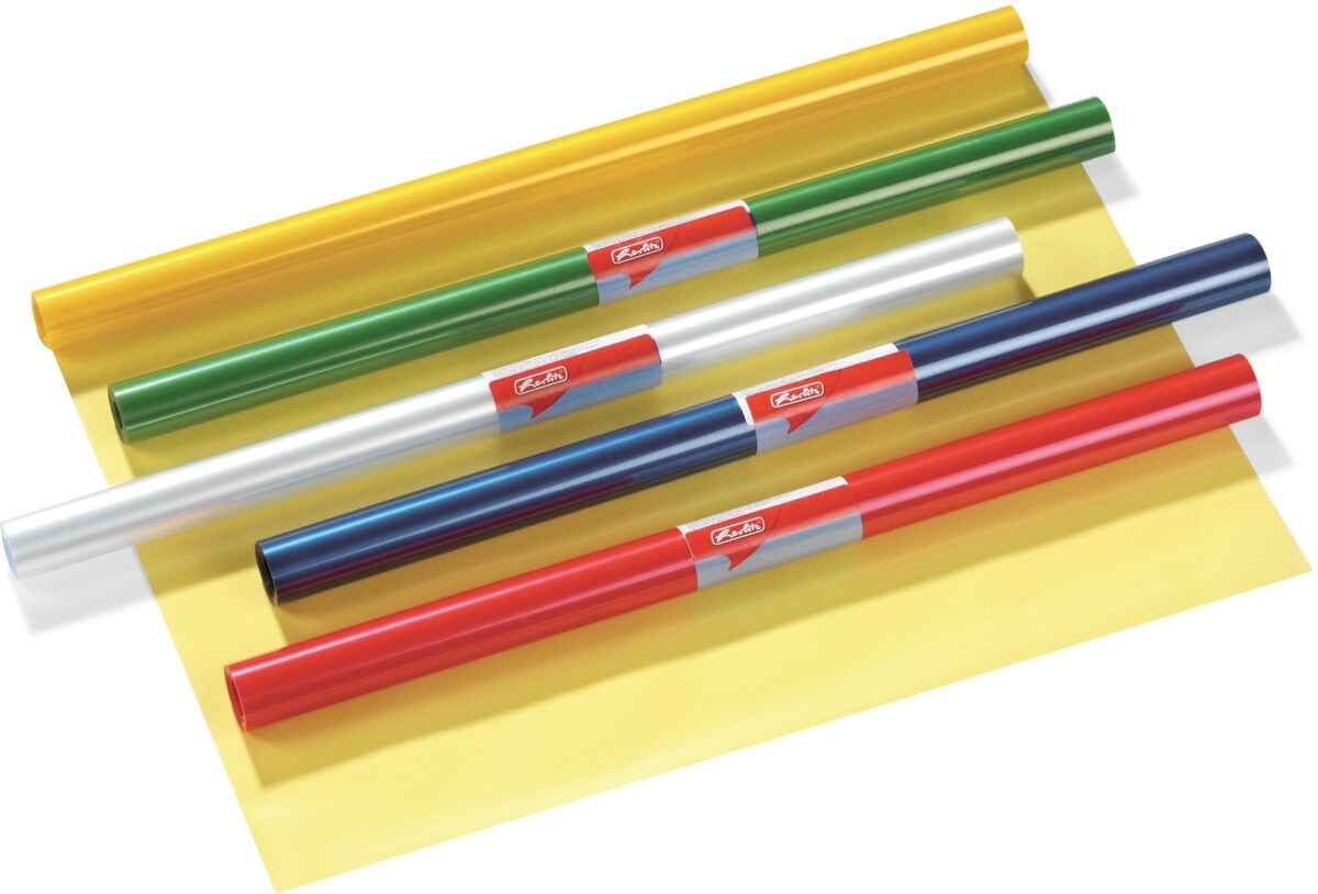 herlitz Buchfolie PP 0,40x5m farbig sortiert Packung mit 25 Stück Image