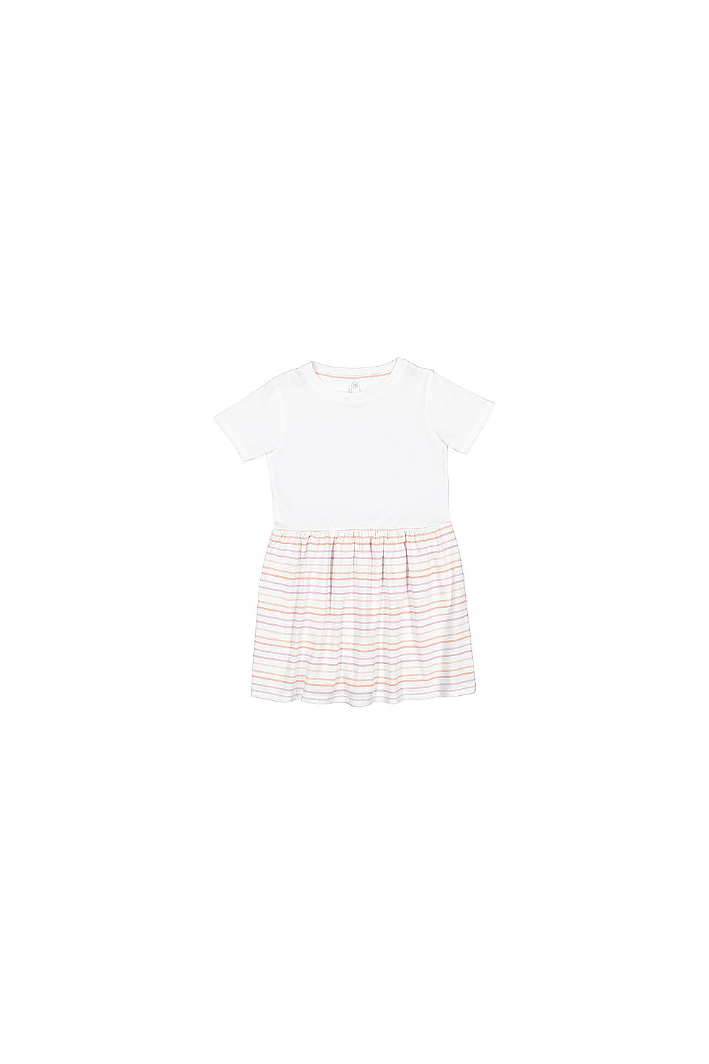 Rabbit Skins 5333 Toddler Fine Jersey Dress Top in White/Lilac Stripe size 5/6 | Cotton