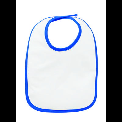 Rabbit Skins RS1004 Infant Contrast Trim Bib in White/Royal | Cotton 1004, LA1004