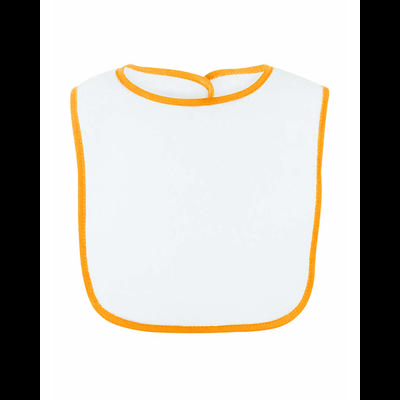 Rabbit Skins 1003 Infant Contrast Trim Terry Bib in White/Gold LA1003, RS1003