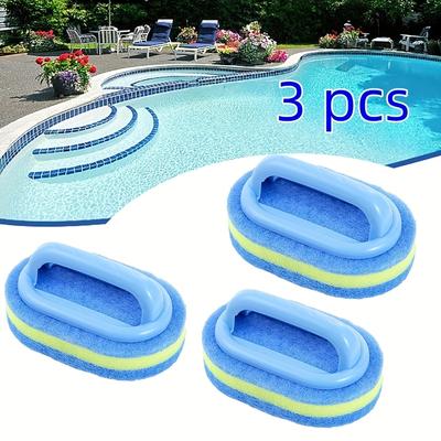 TEMU 3/ 5pcs 3-layer Thick Foam Swimming Pool Cleaning Brush, Handheld Sponge Scrubber, Multipurpose, Durable & Easy-to-use Pool Accessory, Easily Cleans Pool Walls, Bottom And Steps Image
