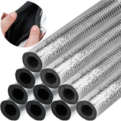 "TEMU 10pcs Self-adhesive Aluminum Foil Pipe Insulation Sleeves - Flame Retardant, Freeze Protection, 15.74" X 0.85", Ideal For Outdoor Irrigation And Faucet Isolation" Image