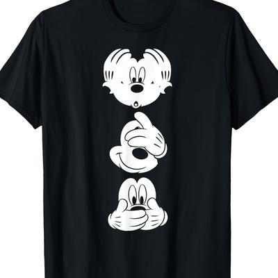 TEMU Mouse 3 Faces T-shirt - 100% Cotton High Quality T-shirt Image