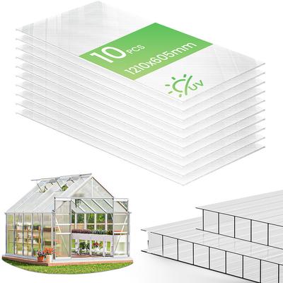 TEMU Vounot Transparent Uv-resistant Honeycomb Polycarbonate Sheets For Greenhouse, Shed, Terrace, Garden, Carport, Diy - 121x60.5cm Image