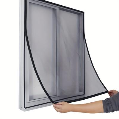 TEMU No-drill Magnetic Mesh Screen Door - Durable Plastic Frame With Black Mesh For Bedroom, Bathroom, Living Room - Household Safety & Privacy Solution Image