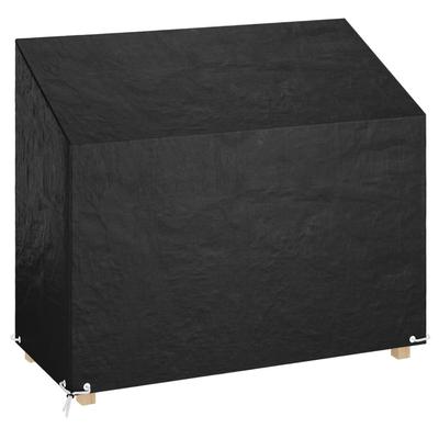 TEMU Outdoor Bench Cover With 8 Eyelets - Waterproof Polyethylene, Uv Protection, Fits Garden Swing & Patio Furniture, Black, 63x27.5x27.5/34.6 Inches Image