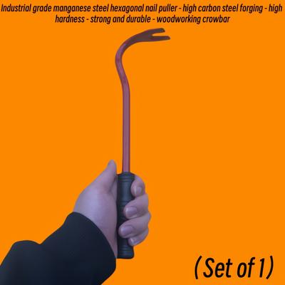 TEMU Heavy-duty Multi-functional Nail Remover Tool – , Metal Pry Bar With Ergonomic Grip For Easy Opening And Nail Removal Image