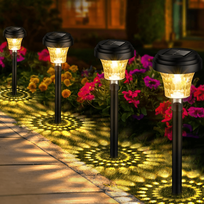 TEMU 8pcs Solar Lamps For Outdoor Garden, Solar Lights Garden With Warm Light 7 Rgb Color Changing, Ip65 Waterproof Car Led Garden Lights Solar Directional Lights For Outdoor Garden Decoration Image