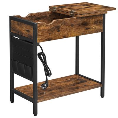 TEMU 1-piece Side Table With Storage Bag, Coffee Table, Nightstand With Outlet, Shelf, And 2 Usb Ports, Space-saving Organizer For Books And Magazines – Living Room, Bedroom, Or Office Image