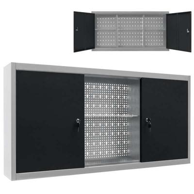 TEMU Wall-mounted Tool Cabinet Industrial Gray And Black, Which Used To Store Tools Such As Wrenches, Pliers, , Etc. Image