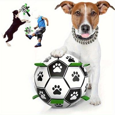 TEMU 1pc Dog Toy Play Puppy External Training Ball With Nylon Loops Good Elasticity Interactive Pet Toy 15cm, Without Battery Image