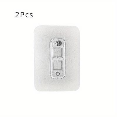 TEMU 2pcs Strong Adhesive Shelf Support Stickers, 4x10mm Nail-free Wall Bracket Clips For Kitchen & Bathroom Shelves, Non-marking Plastic Screw Stickers For Corner Racks And Shelving Units Image