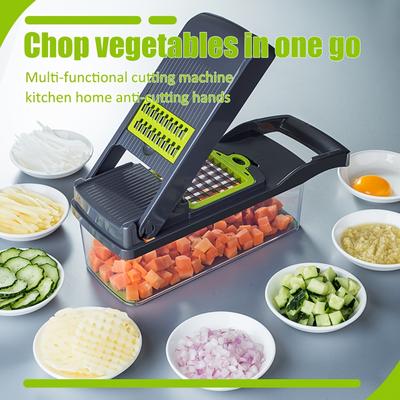 TEMU -in-1 Multifunctional Vegetable Cutter That Can , , Peel, Grind, , And More. Made Of Food-grade Materials, Convenient, Quick, Safe, And Does Not Hurt Hands. Suitable For Vegetables, Fruits, Etc. Image