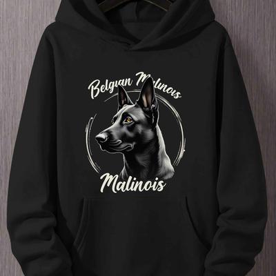 TEMU Belgian Malinois Dog S Head Men's Plus Size Hoodies Image