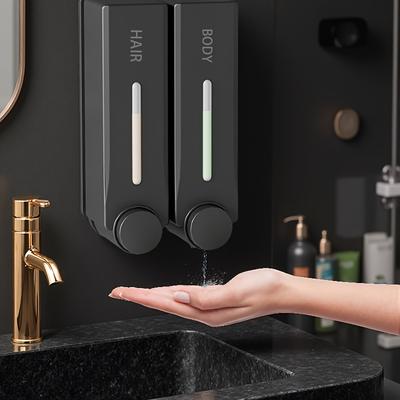 TEMU Tatukiko Wall-mounted Soap Dispenser, 300ml - No Drilling Required, Self-adhesive Installation For , Ideal For Soap, Shampoo, Conditioner - Plastic, Shower Soap Dispenser Image