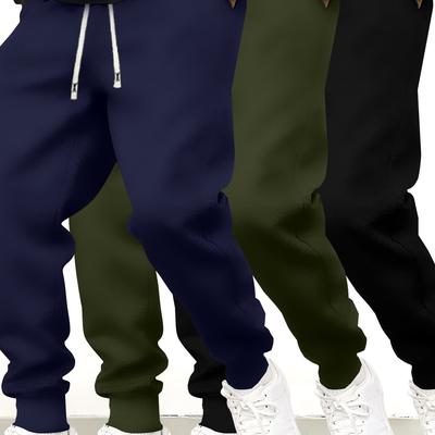 TEMU 3 Multifunctional Men' Thread Long Pants, With Zipper Pockets For Outdoor Activities And Casual Wear Image
