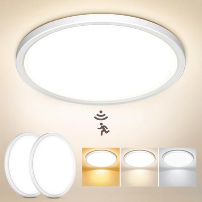 TEMU Led Ceiling Light With Motion Detector, 3000k/4000k/6500k 18/24w Ceiling Light Indoor For Hallway Bathroom Stairs Balcony Garage Image