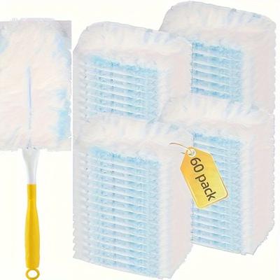 TEMU 1set, Electrostatic Dust Removal Brush With Handle Set, Desktop Cleaning Dust Hair Brush, Car Household Dust Brush Ceiling Telescopic Rod Dust Brush Image
