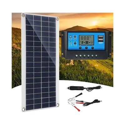 300 W 12 V Solarpanel, Solarpanel-Kit, Batterieladegerät-Kit mit 60 A Solarladeregler. Image