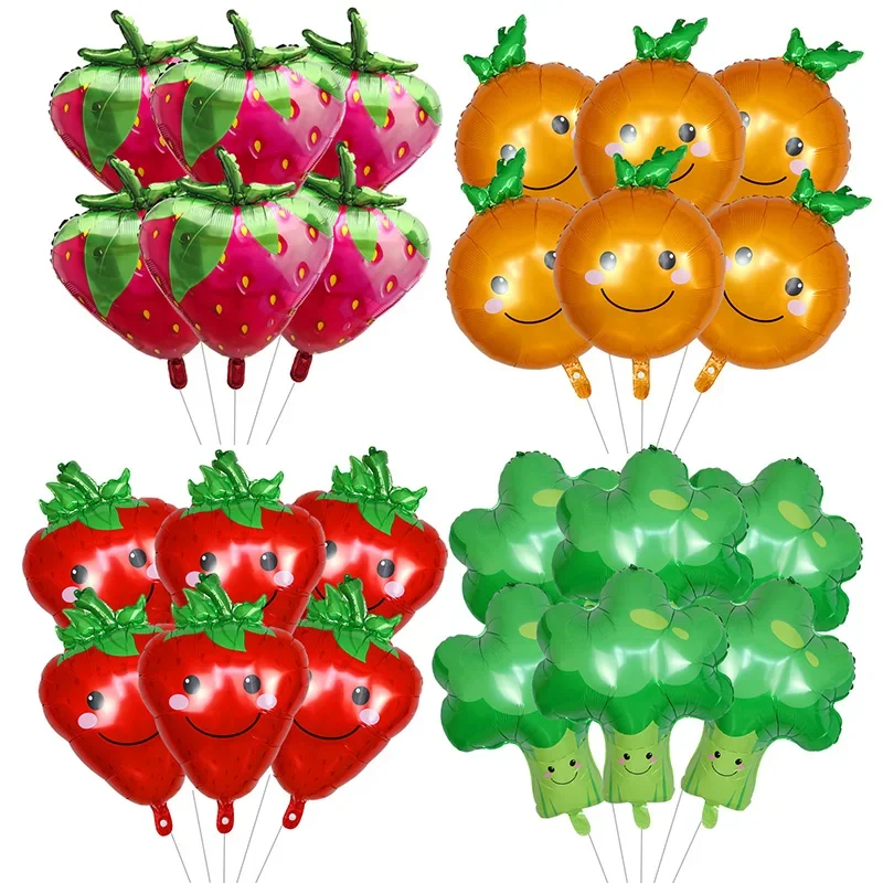 6/8 stücke Obst Ballons Erdbeere Avocado Folie Helium Ballon Wassermelone Orange Kaktus Ballon kinder Thema Party Dekoration Image