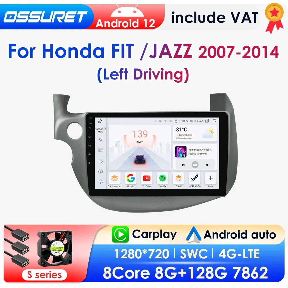 2 Din Android Autoradio für Honda Fit Jazz 2011-2016 Multimedia Video Player Navigation Stereo GPS Carplay Octa Core 2007 Image
