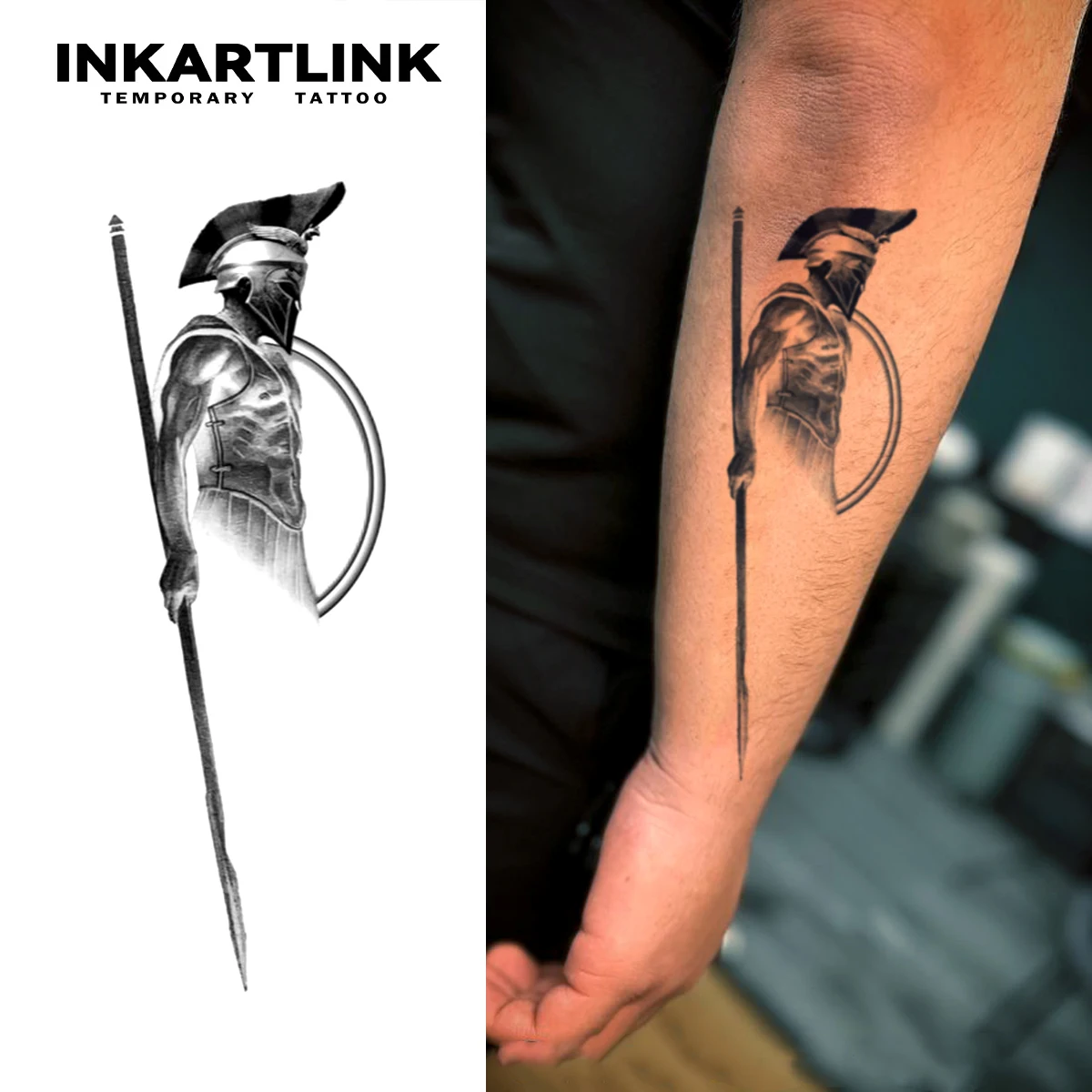 Temporäres Hoplite-Tattoo, hält bis 15 Tage, neue Technologie, magischer, wasserfester, semi-permanenter Aufkleber, für Auftritte. Image