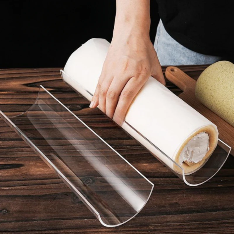 30cm Kuchen rolle bilden Einsatz form U-förmiger transparenter Halter halbkreis förmiges Gebäck Back küchen werkzeug Image