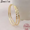 Somilia – große Creolen aus 925er-Sterlingsilber, neue Mode, 18 Karat Gold, runde Damen-Ohrring-Kollektion, 2,0 mm, Servies Natura, Schmuck