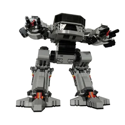 MOC Film RoboCoped Machinery UCS Scale ED-209 Roboter Polices Modell Baustein Executing Roboter Image