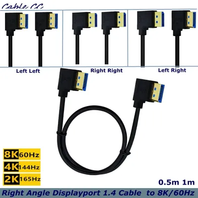 50cm 90 ° Abgewinkelt Links Rechts Displayport 1,4 Kabel 8K @ 60HZ DP Ultra HD Video Adapter für Image