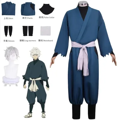 Anime Hells Paradise Jigokuraku Cosplay Gabimaru Cosplay Perücke Traditionelle Festival Kimono Image