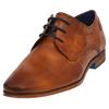 Schnürschuh BUGATTI, Herren, Gr. 43, braun (cognac), Leder, used, festlich, Schuhe, Blockabsatz, Abendschuh, Businessschuh in eckiger Karreeform