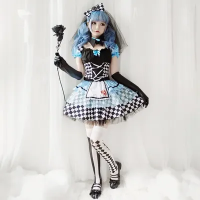 Alice im Wunderland-Kostüm für Damen, Erwachsene, Alice-Cosplay-Kostüm, blaues Kostüm, Image