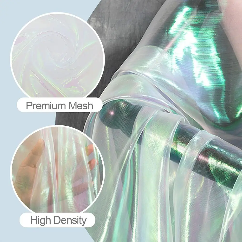 Dünner Laser-Tüll, neue Organza-Stoffe, laserglänzend, Designer-Bühne, Hochzeitsdekoration, Voile, transparent, handgefertigte Materialien, 100 cm x 150 cm Image
