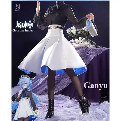 Genshin Impact Spiel Ganyu Cosplay Kostüm Anime Komplettes Set Zusammenarbeit Damen Outfit Image