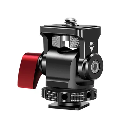 Camera Monitor Mount Cold Shoe Mount Adapter Aluminum Alloy with 1/4in Screw for Mounting Camera Monitor Microphone Video Light
