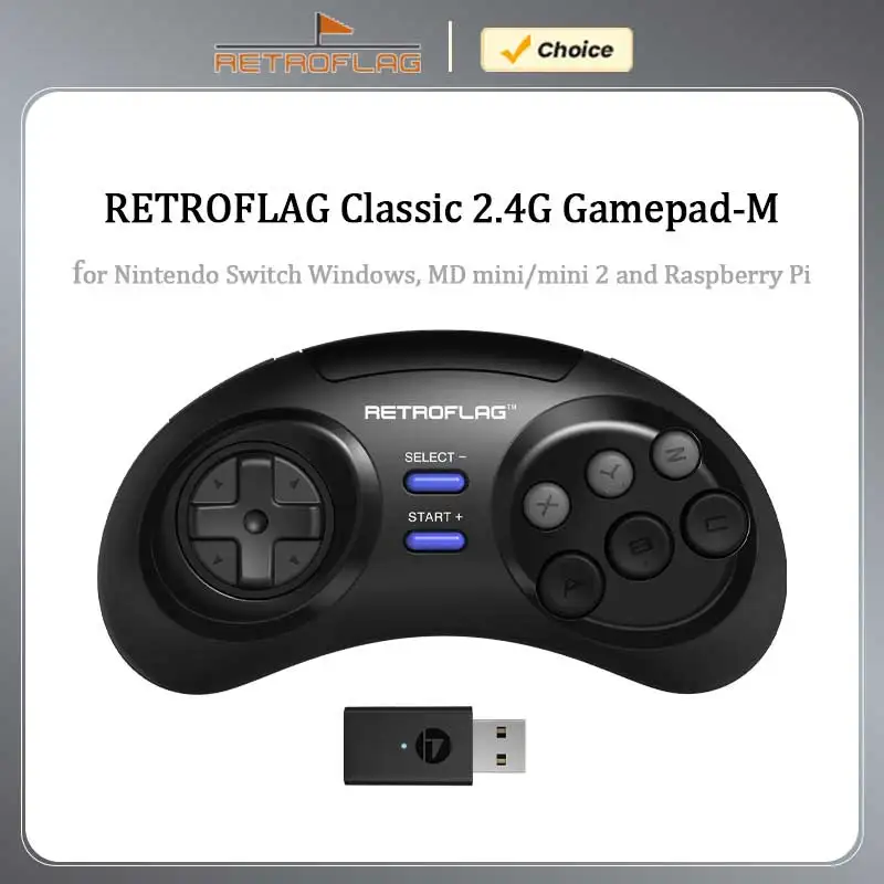 RETROFLAG Classic 2.4G Game Controller-M Wireless Gamepad kompatibel mit Switch, Windows, MD mini/mini 2 und Raspberry Pi Image