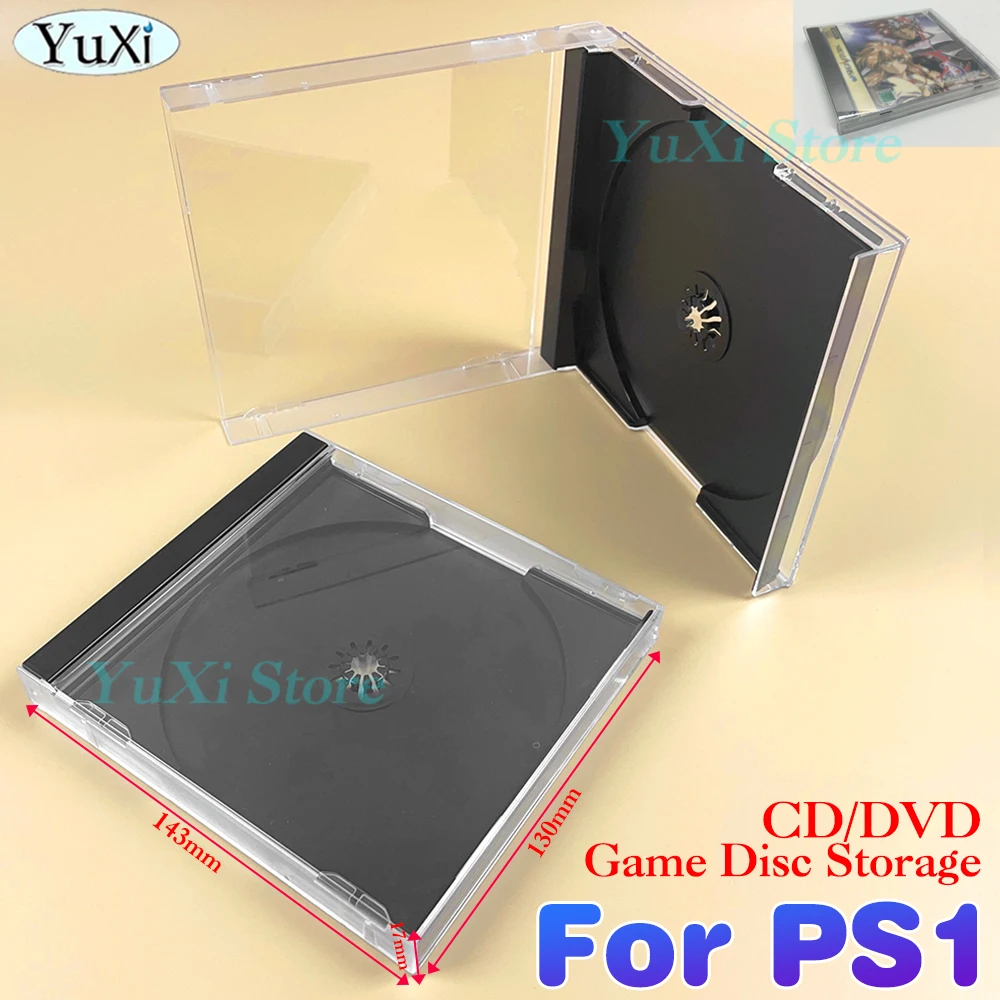 1 Stück DVD CD Spiel Disc Lagerung Shell Abdeckung Für PS1 Transparent Single Disc Lagerung Halterung Box Fall Für PlayStation 1 Schutzhülle Image